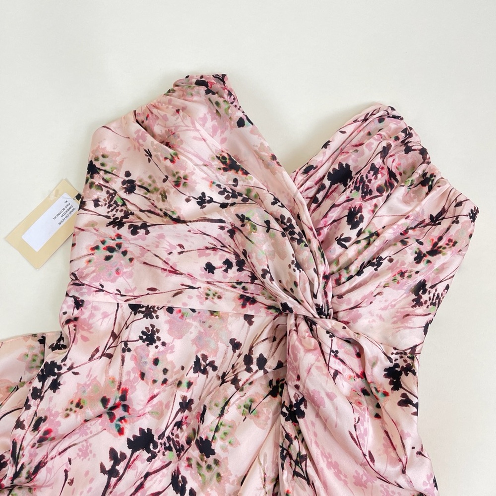 Katie May Pink and Brown Ruched Strapless Gown - Picture 11 of 13